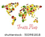 Fruits World Map Design...