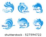 Waves Vector Isolated Icons....