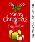 christmas day greeting card... | Shutterstock . vector #534884008