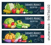 vegetables banners with harvest ... | Shutterstock .eps vector #546736132