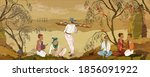 tea ceremony. ancient china.... | Shutterstock .eps vector #1856091922