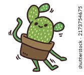 dancing cactus cute. high... | Shutterstock .eps vector #2173754675