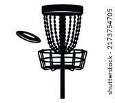 disc golf basket with frisbee... | Shutterstock .eps vector #2173754705