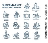supermarket department icon set ... | Shutterstock .eps vector #572001418