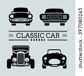 Set Classic Car Front View Icon ...