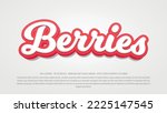 Berry editable text effect template with 3d style use for logo and business brand