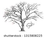 hand drawn tree isolated on... | Shutterstock .eps vector #1315808225
