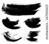 realistic black texture strokes ... | Shutterstock .eps vector #167032625