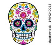 day of the dead colorful sugar... | Shutterstock . vector #1904240035