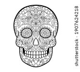 day of the dead sugar skull... | Shutterstock . vector #1907624218