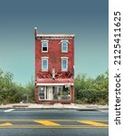 Small photo of The urban fabric of Philadelphia is defined by its rowhome typology. Two to three stories, 15-20 feet wide. Within this format, rowhomes express themselves in a wide variety of ways as showcased in t