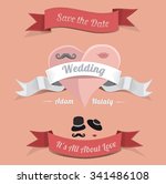 wedding graphic set  hearts ... | Shutterstock .eps vector #341486108