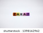 dice are arranged zakat in... | Shutterstock . vector #1398162962