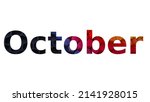 october. colorful typography... | Shutterstock .eps vector #2141928015