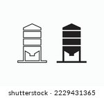 Silo vector icon. Outline Silo icon. Granary Icon. Silo icon from Agriculture