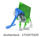 circuit board character holding ... | Shutterstock . vector #1723475335