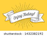 enjoy today. vintage trendy... | Shutterstock . vector #1432382192