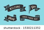 ribbon banner. set of black... | Shutterstock . vector #1530211352