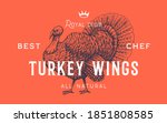 turkey. template label. vintage ... | Shutterstock .eps vector #1851808585