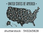poster map of united states of... | Shutterstock .eps vector #543265828