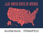 poster map of united states of... | Shutterstock .eps vector #550669522