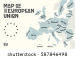 Poster Map Of The European...