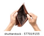 Man hand open an empty wallet...