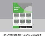 super shop flyer design. super... | Shutterstock .eps vector #2143266295
