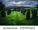 Moody Gravestones In A Cemetery ...