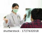 doctor examined x ray film lung ... | Shutterstock . vector #1727632018
