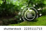 Small photo of Net-Zero Emission - Carbon Neutrality concept. Close up earth on nature background. Nature Сonservation, Ecology, Social Responsibility and Sustainability. CO2