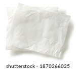 white baking paper sheets isolated on white background, top view
