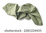 Green cotton napkin isolated on ...