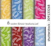 8 vector flower textures set | Shutterstock .eps vector #309133268