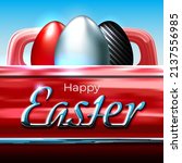 happy easter. easter card in... | Shutterstock .eps vector #2137556985