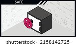 safe isometric design icon.... | Shutterstock .eps vector #2158142725