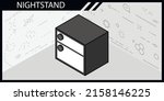 nightstand isometric design... | Shutterstock .eps vector #2158146225