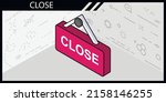 close isometric design icon.... | Shutterstock .eps vector #2158146255