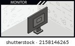 monitor isometric design icon.... | Shutterstock .eps vector #2158146265