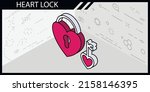 heart lock isometric design... | Shutterstock .eps vector #2158146395