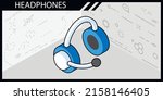 headphones isometric design... | Shutterstock .eps vector #2158146405