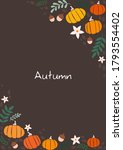 pumpkin  fern leave  nut and... | Shutterstock .eps vector #1793554402