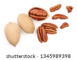 Pecan Nut Isolated On White...
