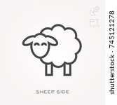 Line Icon Sheep Side