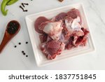 Fresh Raw  Uncooked Goat Meat...