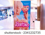 Small photo of Bangkok, Thailand - July 16,2023 : Cute standee of barbie,the movie displays at SF cinema in bangkok thailand,The Movie displays at the theater,hi barbie and ken,Barbie is a fashion doll manufactured.