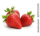 Fresh strawberries isolated on...