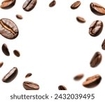 Falling coffee beans isolated...