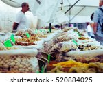 Market Stall With Various Dried ...