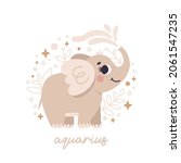baby zodiac sign aquarius with... | Shutterstock .eps vector #2061547235